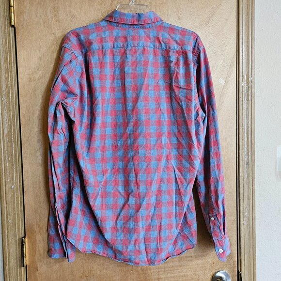 J Crew Slim Shirt L Long Sleeve Check Red Blue - Picture 10 of 10